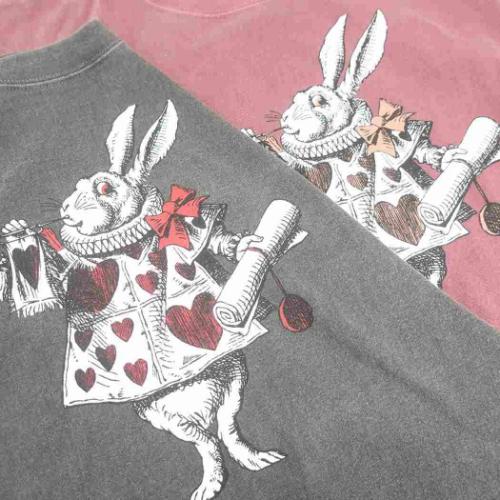 マクミランアリス Tシャツ T-SHIRTS ピグメントTシャツ 白うさぎ キャラクター グッズ メール便可