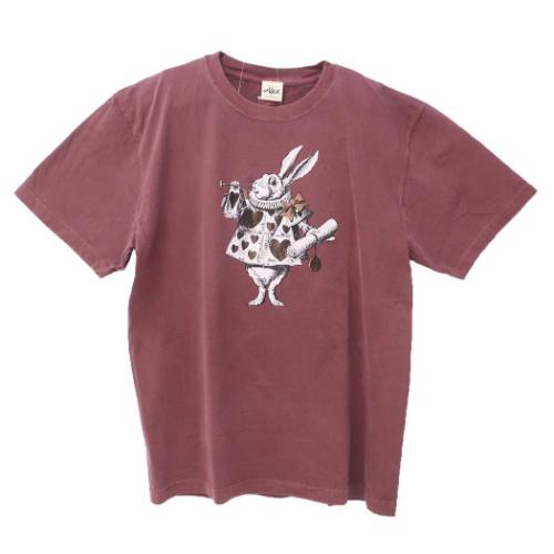 マクミランアリス Tシャツ T-SHIRTS ピグメントTシャツ 白うさぎ キャラクター グッズ メール便可