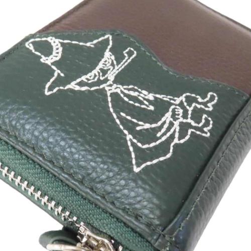 ムーミン 小銭入れ＆カード入れ 本革カードポーチ スナフキン 北欧 キャラクター グッズ