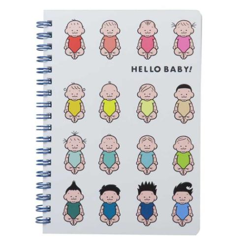 おおのたろう リングノート B6リングノート HELLO BABY白 Wリング 横罫線 グッズ メール便可