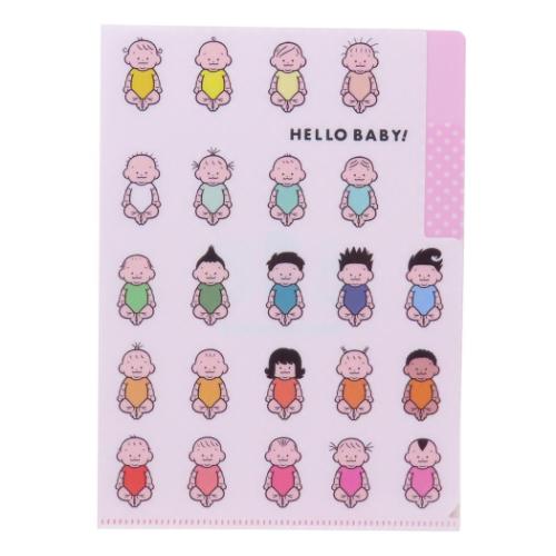 おおのたろう ポケットファイル 2ポケットA5ファイル HELLO BABY白 書類整理 ミニファイル グッズ メール便可