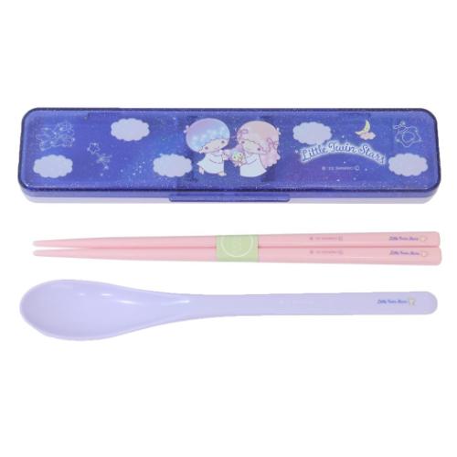 リトルツインスター お箸＆スプーンセット 抗菌音の鳴らないコンビセット 箸 スプーン 夜空とネムリン サンリオ メール便可