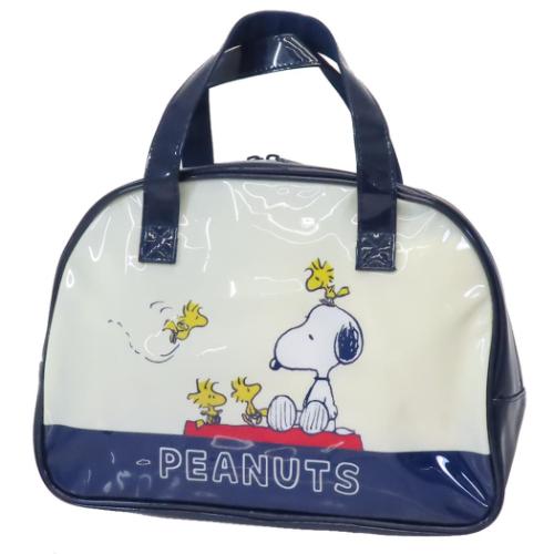 スヌーピー プールバッグ ボストンバッグ ネイビー ピーナッツ キャラクター グッズ