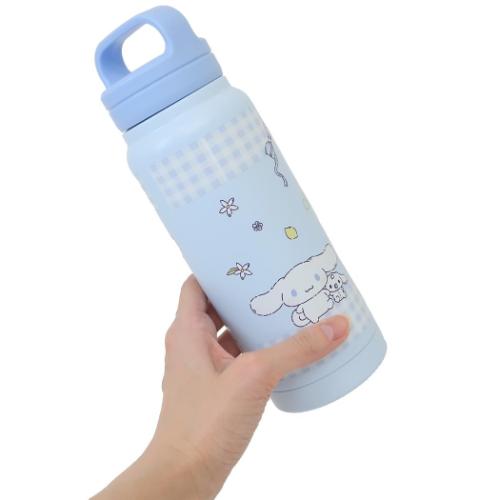 シナモロール 保温保冷水筒 スクリューハンドル付マグボトル 500ml ふわふわぬいぐるみハグ サンリオ キャラクター グッズ