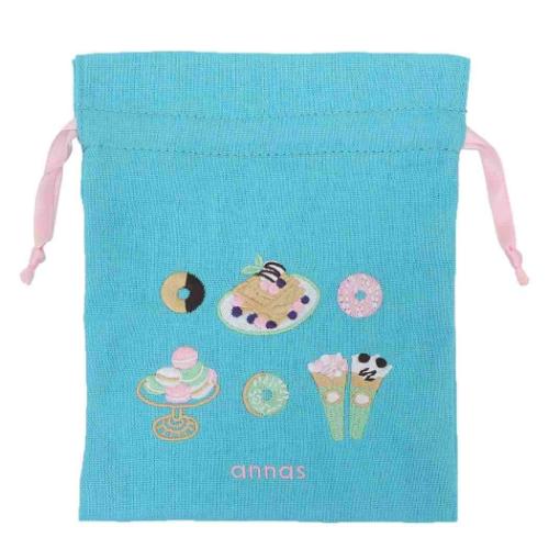 annas アンナス 巾着袋 刺繍ミニ巾着 マカロン おしゃれ グッズ メール便可