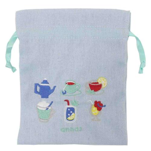 annas アンナス 巾着袋 刺繍ミニ巾着 ドリンク おしゃれ グッズ メール便可
