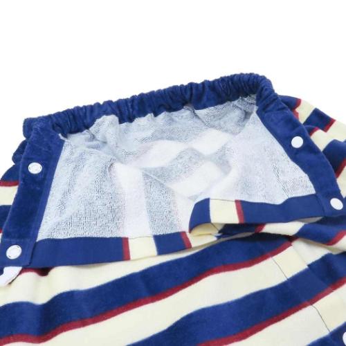 サンハート ラップタオル 80丈マキタオル 80cm丈巻き巻きタオル ネイビーマリンボーダー 海プール着替えタオル グッズ