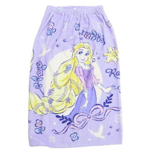 塔の上のラプンツェル ラップタオル 80丈マキタオル 80cm丈巻き巻きタオル パープルフラワーガーデン ディズニープリンセス