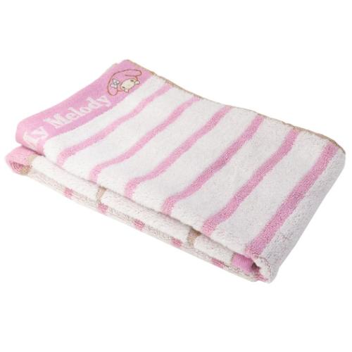 マイメロディ ロングタオル 無撚糸パイルジャカード フェイスタオル オーガニックコットン プリティヒップマイメロ サンリオ メール便可