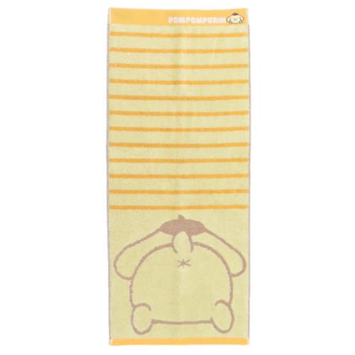 ポムポムプリン ロングタオル 無撚糸パイルジャカード フェイスタオル オーガニックコットン プリティヒッププリン サンリオ メール便可