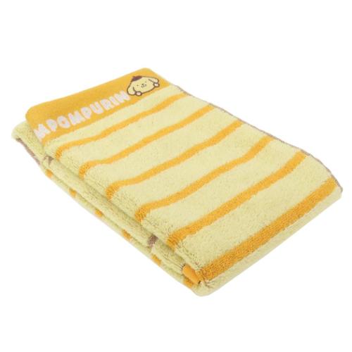 ポムポムプリン ロングタオル 無撚糸パイルジャカード フェイスタオル オーガニックコットン プリティヒッププリン サンリオ メール便可