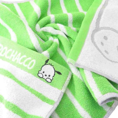 ポチャッコ ロングタオル 無撚糸パイルジャカード フェイスタオル オーガニックコットン プリティヒップポチャッコ サンリオ メール便可