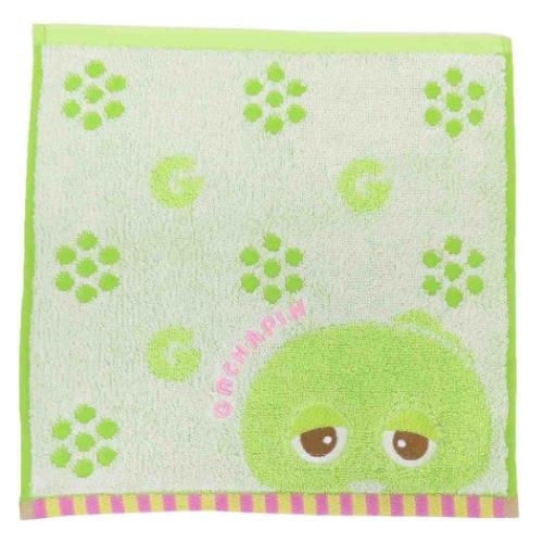 ガチャピン＆ムック ハンドタオル 甘撚糸パイルジャカード ミニタオル オーガニックコットン ひょっこりガチャピン メール便可