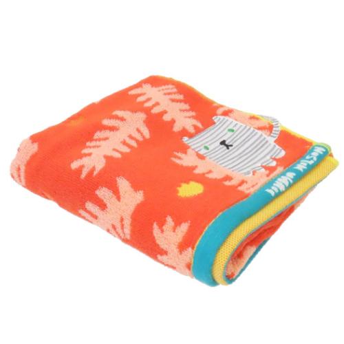 ドナウィルソン ロングタオル パイルジャカード フェイスタオル オーガニックコットン モノキャットのしっぽ メール便可