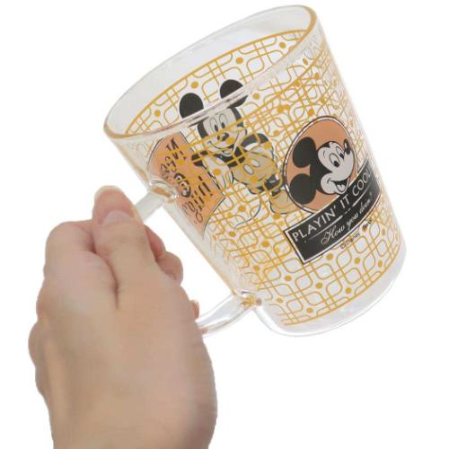 ミッキーマウス マグカップ 耐熱ガラスマグ レトロ ディズニー キャラクター グッズ