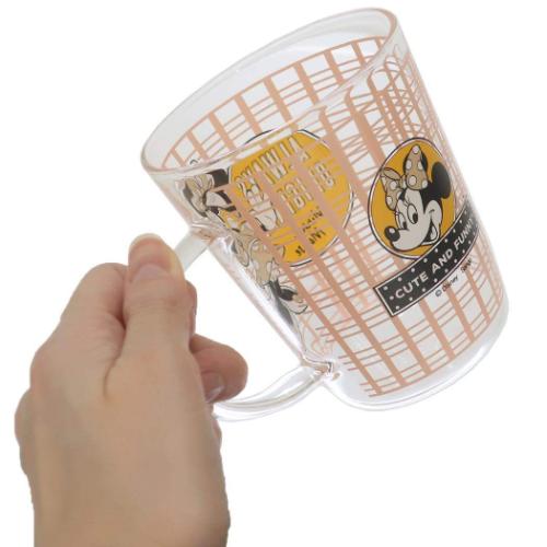 ミニーマウス マグカップ 耐熱ガラスマグ レトロ ディズニー キャラクター グッズ