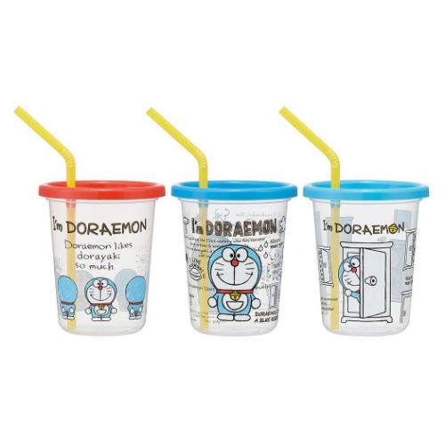 アイムドラえもん 蓋付きプラコップ ストロー付タンブラー3個セット 320ml サンリオ アニメキャラクター グッズ