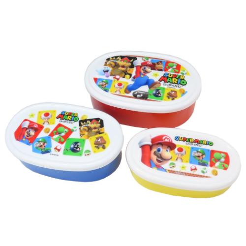 スーパーマリオ 保存容器 抗菌シール容器3Pセット キャラクター グッズ