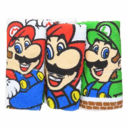 スーパーマリオ おしぼりセット おしぼりタオル 3P キャラクター グッズ