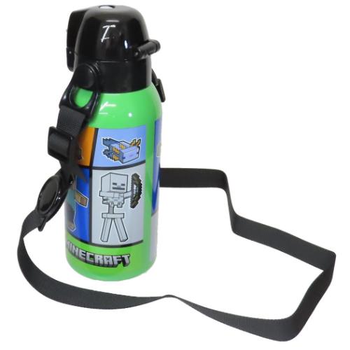 マインクラフト 保冷水筒 ショルダーベルト付ダイレクトボトル 600ml Minecraft ゲームキャラクター グッズ