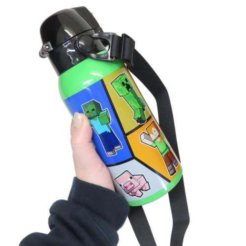マインクラフト 保冷水筒 ショルダーベルト付ダイレクトボトル 600ml Minecraft ゲームキャラクター グッズ