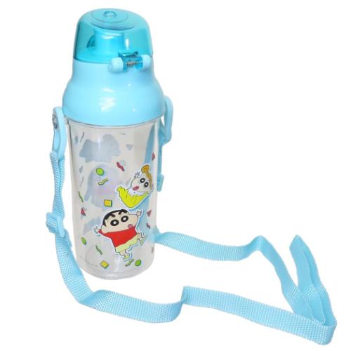 クレヨンしんちゃん 水筒 食洗機対応直飲みプラ製ワンタッチクリアボトル 480ml アニメキャラクター グッズ