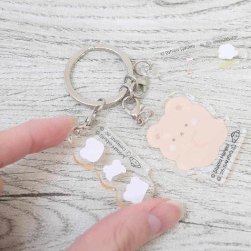 スタジオハヌルxサンリオキャラクターズ キーホルダー 3連アクリルキーホルダー パム サンリオ キャラクター グッズ メール便可