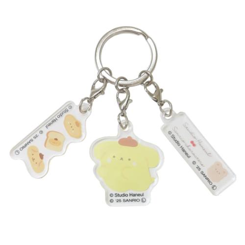 スタジオハヌルxサンリオズ キーホルダー 3連アクリルキーホルダー ポムポムプリン サンリオ メール便可