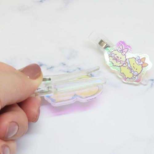 すみっコぐらし ヘアアクセ オーロラアクリルヘアクリップ しろくまととかげ サンエックス キャラクター グッズ メール便可