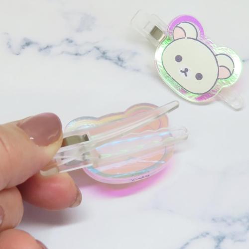 リラックマ ヘアアクセ オーロラアクリルヘアクリップ フェイス サンエックス キャラクター グッズ メール便可