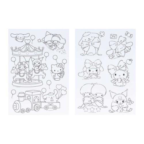 サンリオキャラクターズ 塗り絵 ぬりえdeシール サンリオ キャラクター グッズ メール便可