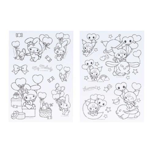 サンリオキャラクターズ 塗り絵 ぬりえdeシール サンリオ キャラクター グッズ メール便可