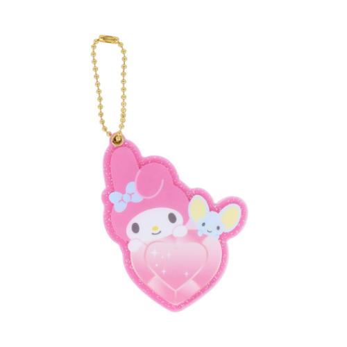 マイメロディ＆フラットくん キーホルダー ミラー付アクキー はあとぎゅっ サンリオ キャラクター グッズ メール便可