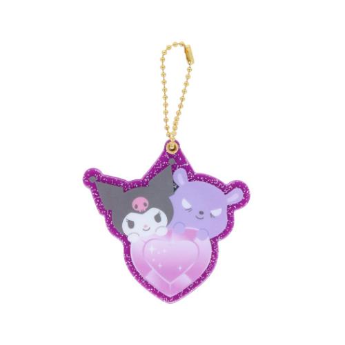 クロミ＆バク キーホルダー ミラー付アクキー はあとぎゅっ サンリオ キャラクター グッズ メール便可