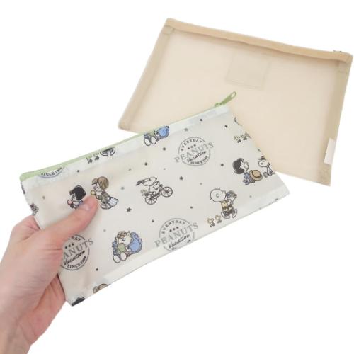 スヌーピー フラットポーチ ポーチ2点セット SUNDAY PEANUTS ピーナッツ キャラクター グッズ メール便可