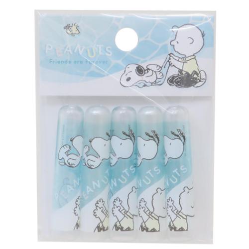 スヌーピー 鉛筆キャップ ノーマルえんぴつカバー 5本セット 波にぷかぷか ピーナッツ キャラクター グッズ メール便可