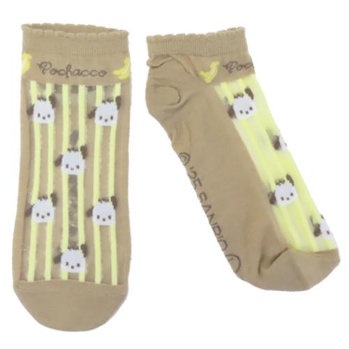 ポチャッコ 女性用靴下 シースルーソックス レディース パターン サンリオ キャラクター グッズ メール便可