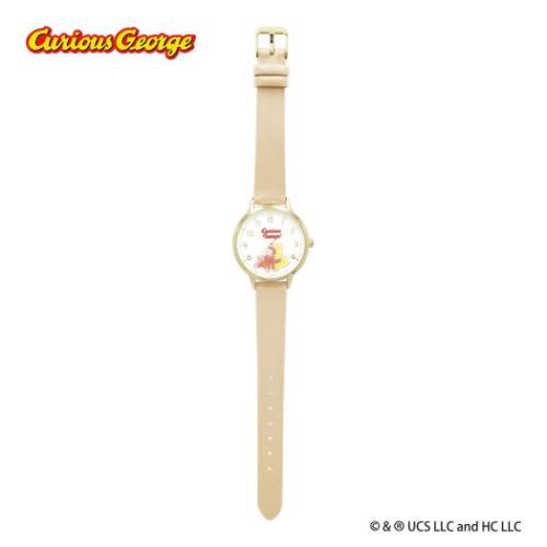 おさるのジョージ 腕時計 ベーシックレザーウォッチ BE 絵本キャラクター グッズ メール便可