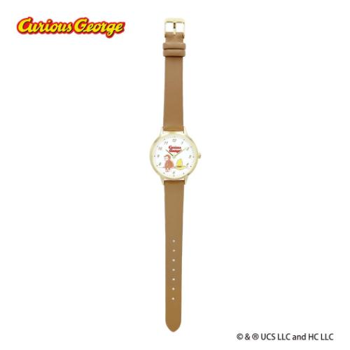 おさるのジョージ 腕時計 ベーシックレザーウォッチ BR 絵本キャラクター グッズ メール便可