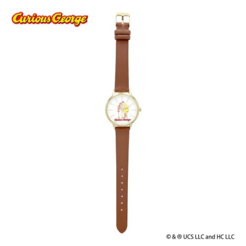 おさるのジョージ 腕時計 ベーシックレザーウォッチ DBR 絵本キャラクター グッズ メール便可