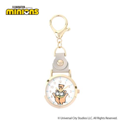 ミニオンズ キーホルダー時計 レザーウォッチKC GY ユニバーサル映画 キャラクター グッズ メール便可