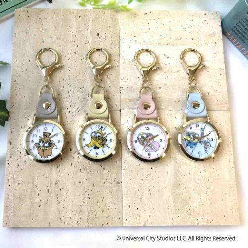 ミニオンズ キーホルダー時計 レザーウォッチKC YE ユニバーサル映画 キャラクター グッズ メール便可