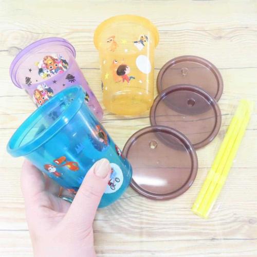 E.T. 蓋付きプラコップ ストロー付タンブラー3個セット 320ml 映画キャラクター グッズ