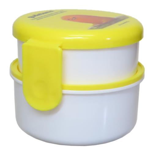 ぐでたま お弁当箱 抗菌丸型ランチボックス2段 フォーク付き 500ml 3D サンリオ キャラクター グッズ