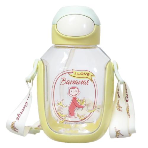 おさるのジョージ 水筒 ワンプッシュストローボトル 530ml 絵本キャラクター グッズ