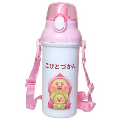 こびとづかん 水筒 抗菌食洗器対応直飲プラワンタッチボトル 480ml カクレモモジリ キャラクター グッズ