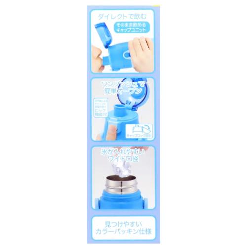 おさるのジョージ 保冷水筒 超軽量 コンパクトロック付ワンプッシュダイレクトステンレスボトル 470ml 絵本キャラクター グッズ