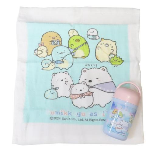 すみっコぐらし ハンドタオル 抗菌ケース付おしぼり しろくまのふるさと サンエックス キャラクター グッズ