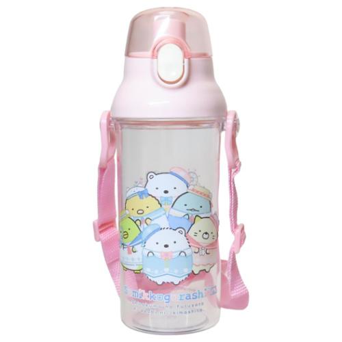 すみっコぐらし 水筒 食洗器対応直飲プラ製ワンタッチクリアボトル 480ml しろくまのふるさと サンエックス キャラクター グッズ