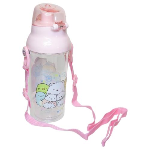 すみっコぐらし 水筒 食洗器対応直飲プラ製ワンタッチクリアボトル 480ml しろくまのふるさと サンエックス キャラクター グッズ